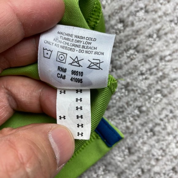 Under ARMOUR Golf Shirt Men Medium M Green Embroidered Logo - STAINS - READ - Picture 9 of 14